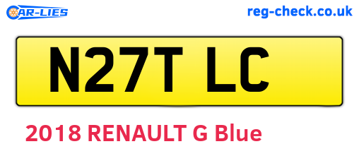 N27TLC are the vehicle registration plates.