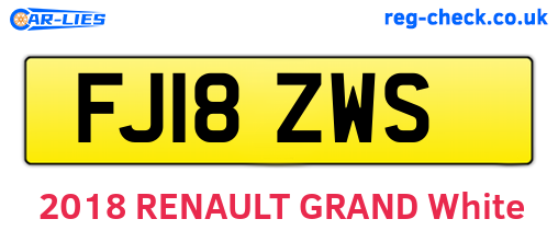 FJ18ZWS are the vehicle registration plates.
