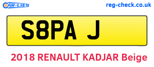 S8PAJ are the vehicle registration plates.