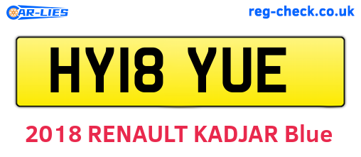 HY18YUE are the vehicle registration plates.