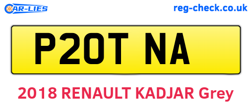 P20TNA are the vehicle registration plates.