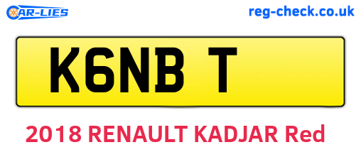 K6NBT are the vehicle registration plates.