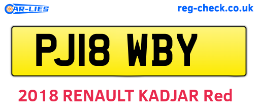 PJ18WBY are the vehicle registration plates.