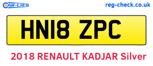 HN18ZPC are the vehicle registration plates.