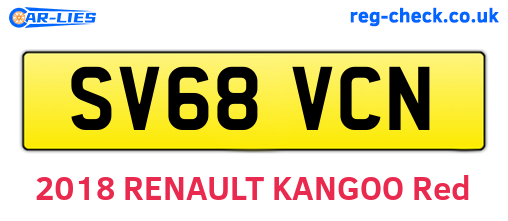 SV68VCN are the vehicle registration plates.