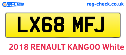 LX68MFJ are the vehicle registration plates.