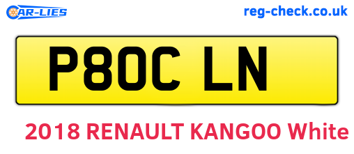 P80CLN are the vehicle registration plates.