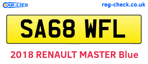 SA68WFL are the vehicle registration plates.