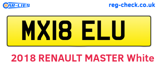 MX18ELU are the vehicle registration plates.