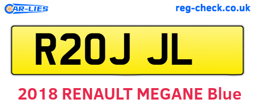R20JJL are the vehicle registration plates.