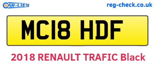 MC18HDF are the vehicle registration plates.