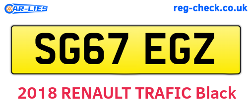 SG67EGZ are the vehicle registration plates.