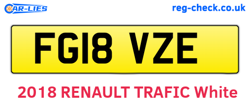 FG18VZE are the vehicle registration plates.