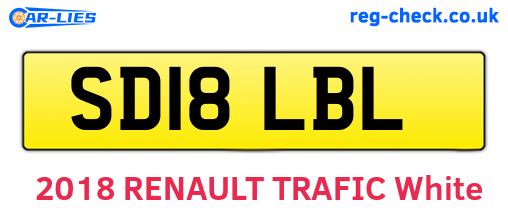 SD18LBL are the vehicle registration plates.