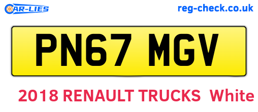 PN67MGV are the vehicle registration plates.