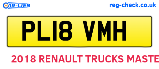 PL18VMH are the vehicle registration plates.
