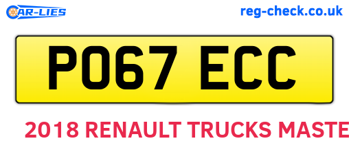 PO67ECC are the vehicle registration plates.