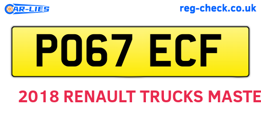PO67ECF are the vehicle registration plates.