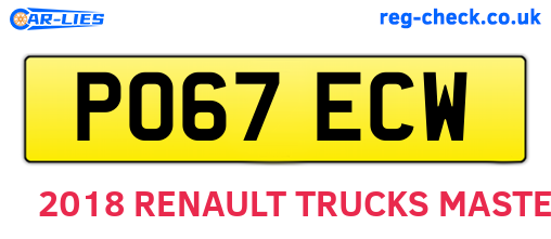 PO67ECW are the vehicle registration plates.