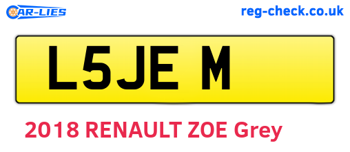 L5JEM are the vehicle registration plates.