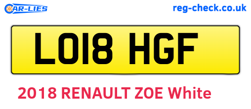 LO18HGF are the vehicle registration plates.