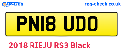 PN18UDO are the vehicle registration plates.
