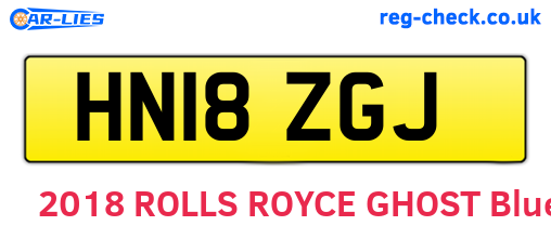 HN18ZGJ are the vehicle registration plates.