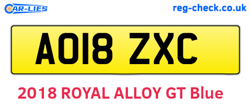 AO18ZXC are the vehicle registration plates.