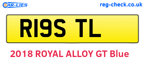 R19STL are the vehicle registration plates.
