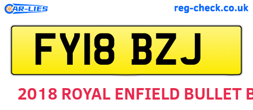 FY18BZJ are the vehicle registration plates.