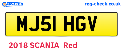 MJ51HGV are the vehicle registration plates.