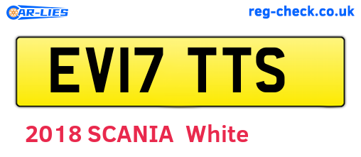 EV17TTS are the vehicle registration plates.