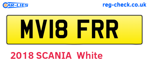 MV18FRR are the vehicle registration plates.