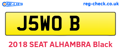 J5WOB are the vehicle registration plates.