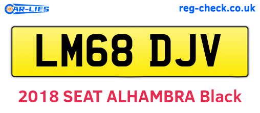 LM68DJV are the vehicle registration plates.