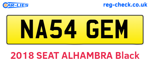 NA54GEM are the vehicle registration plates.