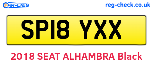SP18YXX are the vehicle registration plates.