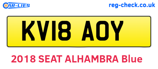 KV18AOY are the vehicle registration plates.