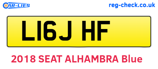 L16JHF are the vehicle registration plates.
