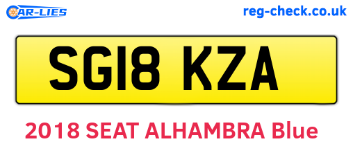 SG18KZA are the vehicle registration plates.