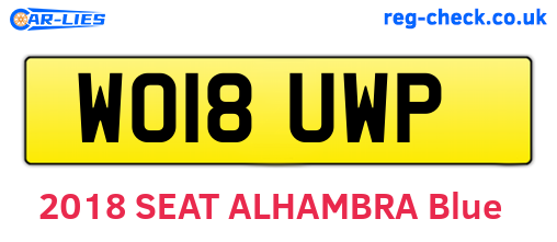 WO18UWP are the vehicle registration plates.