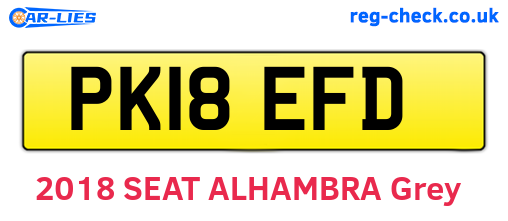 PK18EFD are the vehicle registration plates.