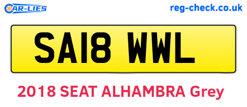 SA18WWL are the vehicle registration plates.