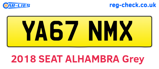YA67NMX are the vehicle registration plates.