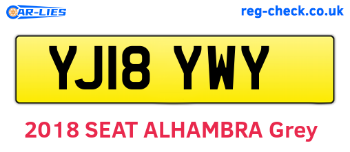 YJ18YWY are the vehicle registration plates.
