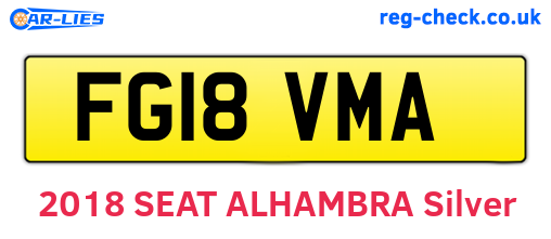 FG18VMA are the vehicle registration plates.
