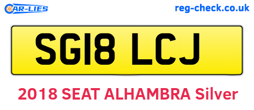 SG18LCJ are the vehicle registration plates.