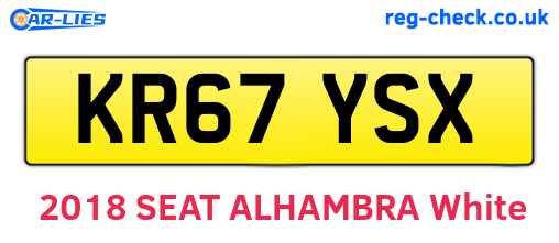 KR67YSX are the vehicle registration plates.