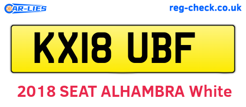 KX18UBF are the vehicle registration plates.