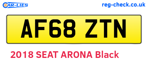 AF68ZTN are the vehicle registration plates.